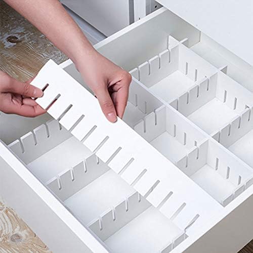 Divisores de gavetas de 8pcs de KNNRIIM, 12,6 x 2,76, separadores de gavetas, organizadores de gavetas ajustáveis