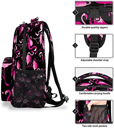 Mochilas meninos meninas, Kawaii Pink Flamingo Lightweight School Backpack Laptop College Bookbag,