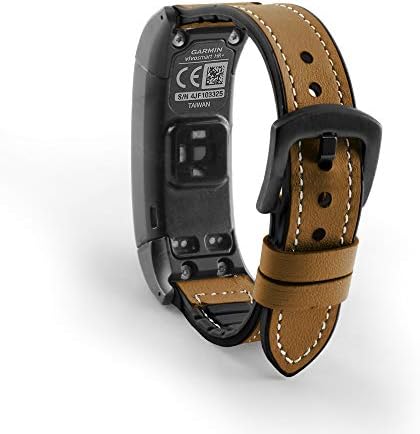 C2D Joy Leather & Silicone Misting Strap compatível com Garmin VivoSmart HR/HR+ Plus Banda de substituição
