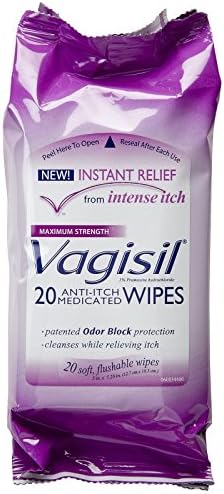 Vagisil Anti -Titch Medicated Wipes by Vagisil for Women - 20 PC Wipes, 20 contagem