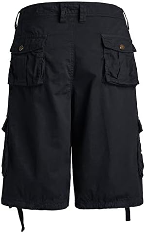 Shorts de carga de Leehanton para homens casuais ajuste regular shorts de sarja de algodão seco rápido com bolsos múltiplos