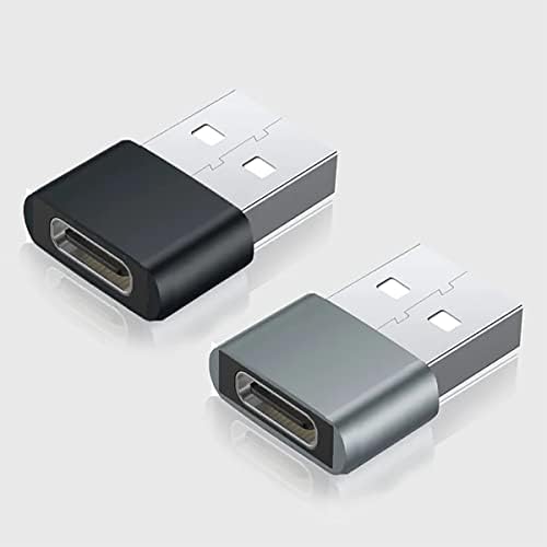 Usb-C fêmea para USB Adaptador rápido compatível com seu Samsung SM-A920F para Charger, Sync, dispositivos