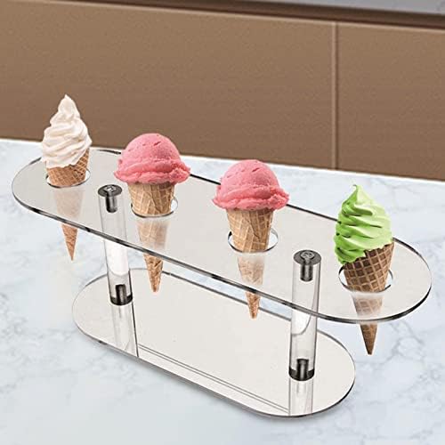 Qianly Sorre Cream Cone Titular Waffle Cone Holder Baking Rack Table Decor Stand acrílico para casamento
