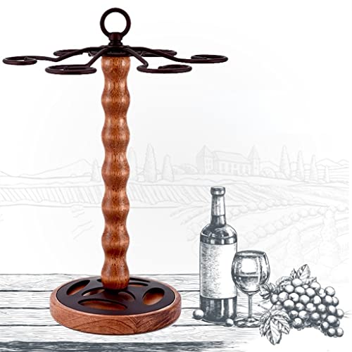 N/A Desktop Wine Bottle Glass Copo Titular de madeira Mesa de jantar pendurado em armazenamento Rack de drenagem Cozinha decoração