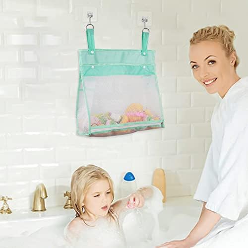 Linkidea 2 embalagem com zíper Banho de banho Organizador de brinquedos, bolsa de armazenamento de brinquedos de
