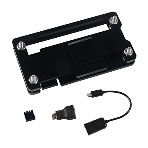 Alinan Zero 2 W Case / Zero W Kit com cabo de dados Micro OTG, Mini HDMI HD Converter, dissipador de calor preto