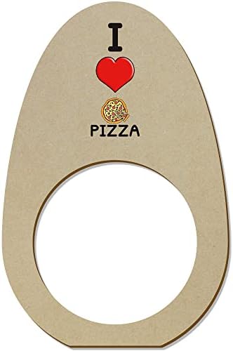 Azeeda 5 x 'eu amo pizza' anéis/suportes de guardanapo de madeira