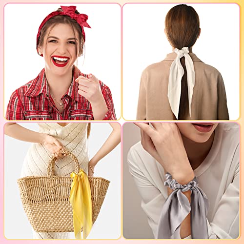50 PCS Scrunchies de cachecol de cabelo fitas de cabelo de cetim de cetim de arco a granel para mulheres garotas Ribbon Belra