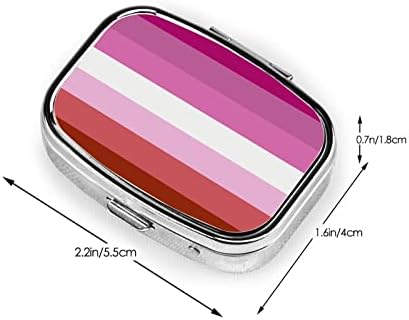 Bandeira de orgulho lésbica Mini Cague de comprimidos Caixa de viagens Organizador portátil Compartamentos portáteis