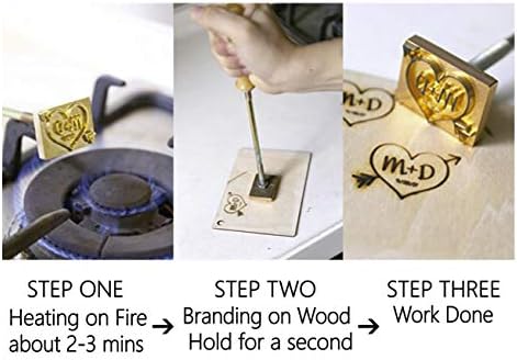 Logotipo personalizado Branding de madeira Ferro, selo de ferro de marca de couro durável, carimbo de calor de churrasco, incluindo a alça, carimbo de design de madeira com caixa de madeira