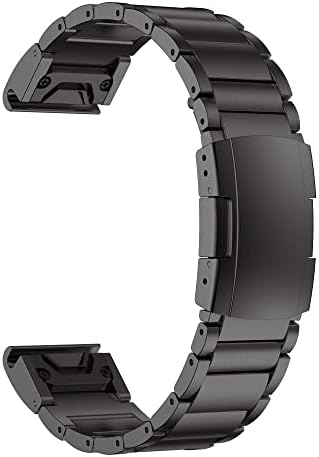 MGTCAR 22 26mm de liga de relógio Banda de pulseira compatível com Garmin Fenix ​​5 5x mais 6 6 Pro 945 RELUMENTO RÁPIDO Smart Strap WristBand