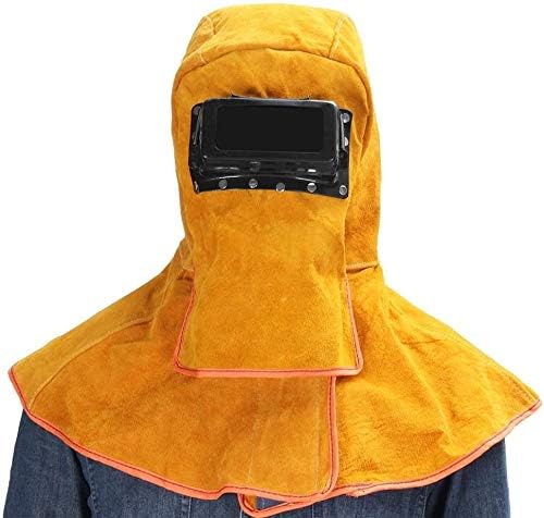 Gaofan couro soldador capuz de soldagem capacete solar máscara de soldagem automática de soldagem de