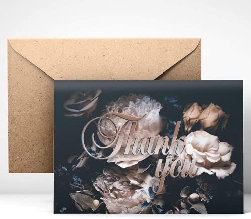 Mdmprint Cards de agradecimento, inclui cartões em branco e envelopes com adesivos, 4 x 6, novo design floral perfeito para qualquer ocasião, bolsas de presente