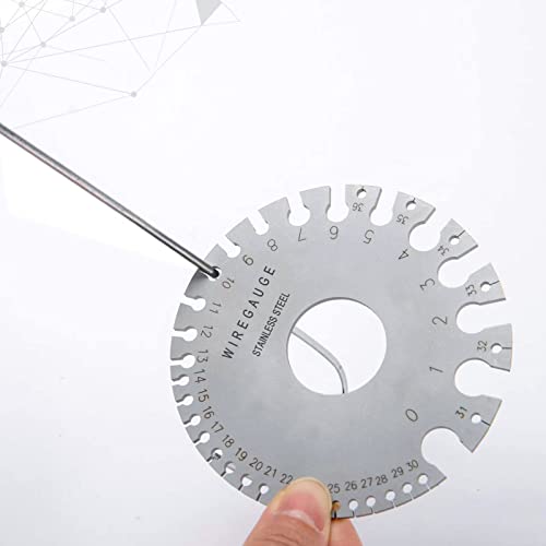 Medidor de espessura de metal de dupla face redonda e bitola de espessura de chapas de metal, ferramenta de medição de arame de aço inoxidável, calibrado com precisão