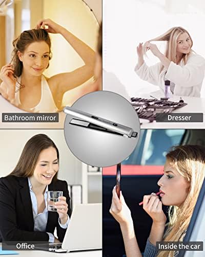 Alisadores de cabelo, alisadores de cabelo de ferro plano e curler 2 em 1, USB recarregável 9000mAh de alisador de cabelo de ferro plano para cabelos retos e enrolados