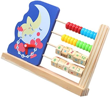 Toyvian Computing Rack Número de aprendizado de brinquedo Lua do relógio Abacus matemática Educational Toy Relógios