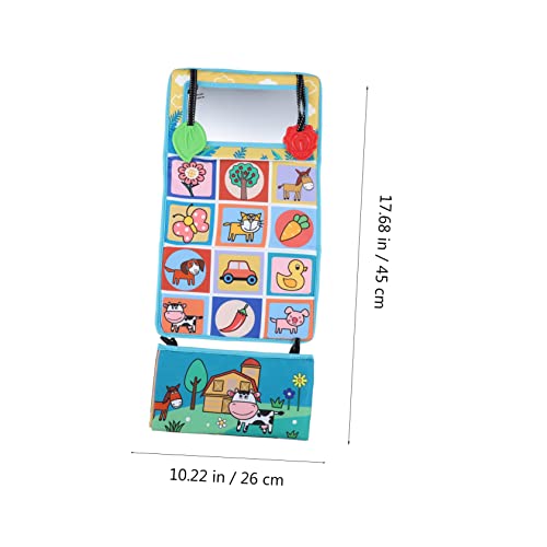 Toyvian Fun Mirror Pinging Toys for Infants Soft Activity Crinkle Book Toys Infant Crinkle Book