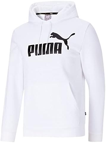 PUMA Mens Essentials Big Logo Logo Capuz do capuz de moletom, Puma White, grande EUA