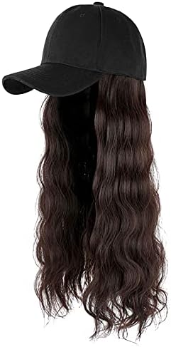 Hairstyle Wig Baseball Anexado Capinho ajustável Cabelo Cabelo de onda encaracolada Cabelo de peruca longa