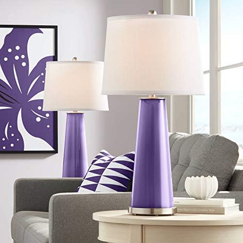 Color + Plus African Violet Leo Table Lamp Set de 2