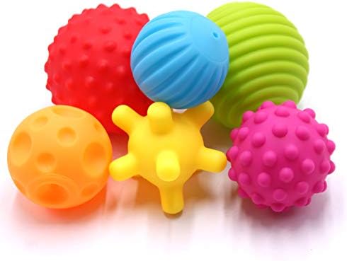 6 bolas sensoriais de pacote brinquedo de água para bebê e crianças, massagear bolas macias e texturizadas Desenvolva os sentidos táteis do bebê para as bolas para a bola de mão de toque infantil