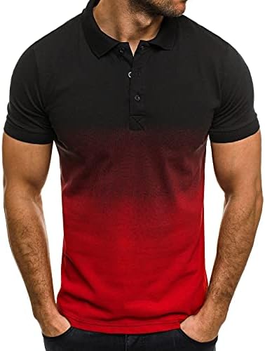 Camisa de pólo de moda masculina badhub lapela 3d gradiente curto sports sport polo polo camisetas casuais slim fit tee básico tee de golfe básico
