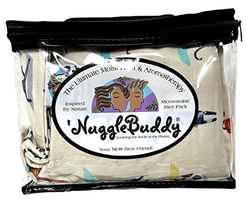 'Nugglebuddy Microwavable Hody e aromaterapia Pacote de arroz orgânico. Tecido adorável de gatos de ioga.