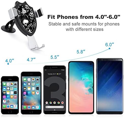 Punk Skull Car Interior Phone Mount Air Vent Clipe Celular Porta ajustável para smartphone