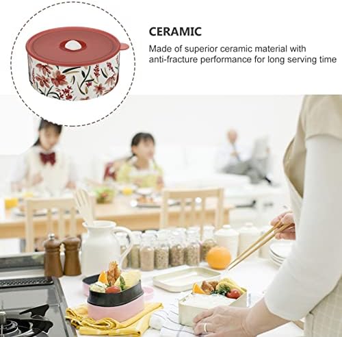 Hemoton Ceramic Bowl Lunch Recectista de alimentos Recipiente de armazenamento de porcelana Bento