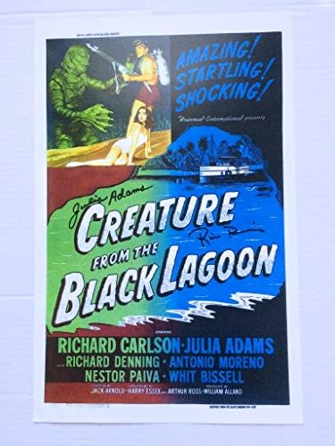 Criatura do Black Lagoon Ricou Browning e Julia Adams assinou um pôster autografado 11x17