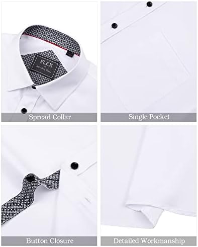 Camisas de vestido de manga curta de J.ver masculino com camisa de negócios casual de botão casual, camisa de negócios sem rugas