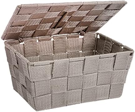 Wenko Storage Basket Adria com tampa em taupe, pp, 19 x 14 x 10 cm