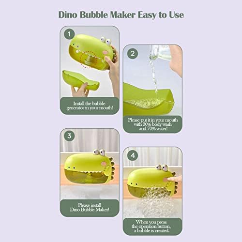 Géneric Kizus Dino Bubble Maker Cute Dinosaur Design Bath Toys Toys Bath Time Melody Bubble Dino Bubble Maker
