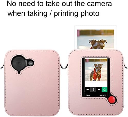 Caso de proteção para fintie para Polaroid Pop 2.0 2 em 1- Tampa de bolsa de couro vegano premium com cinta removível para Polaroid Pop 2.0 3x4 Câmera digital de impressão instantânea, ouro rosa