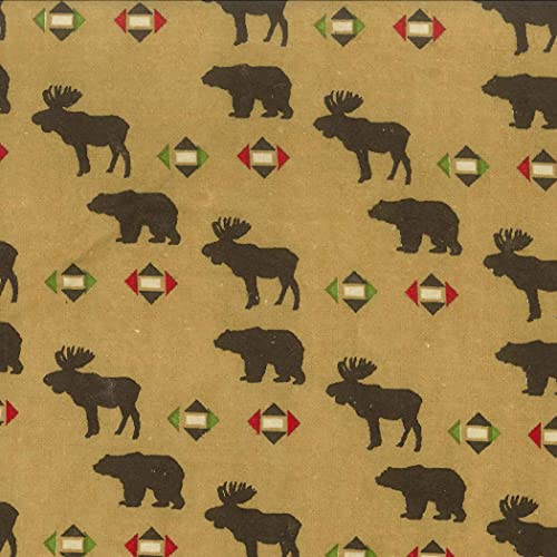 Trend Labory Northwoods Animais Deluxe Flanela Swaddle Blanket - Northwoods Animal Scatter Print Cotton, bronzeado,