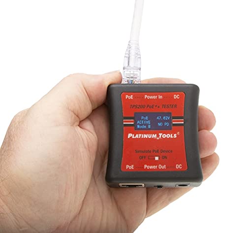 Ferramentas Platinum Poe ++ testador TPS200C Testador de bolso fácil de usar e fácil de usar para todas as variedades de POE-até 56 volts e 280 watts de poder