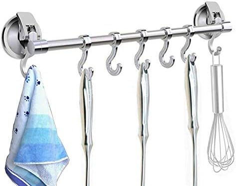 Iromic Cup Rack Rack Rack Rail Hanger Shower Utensil Hook Ganchs Organizador para utensílios de cozinha e acessórios de banheiro Toalha, grinalda, loofah, roupão de banho.