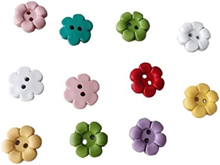 Baoqiu 36pcs Botões de costura de nylon Cores variadas de 2/3 polegadas de 17 mm Botões de flor