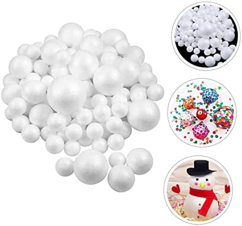 Besportble 100pcs Bola de espuma branca Decoração de natividade DIY Kits de ornamento branco Bolas