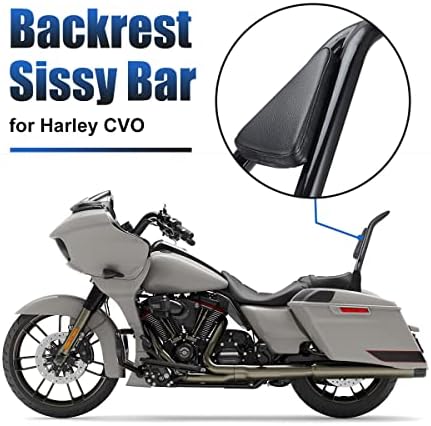 Passageiro traseiro de uma peça Sissy Bar Backrest, 18 polegadas de altura Backrest Sissy Bar destacável para Harley