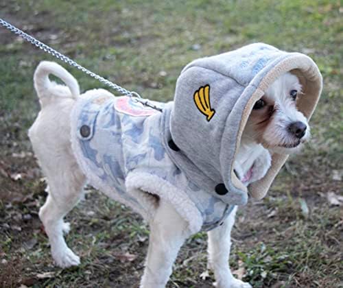 Touchdog 'Outlaw' Designer de moda embelezada Retro-Denim Pet Dog Capeled Casat, grande, jeans rosa