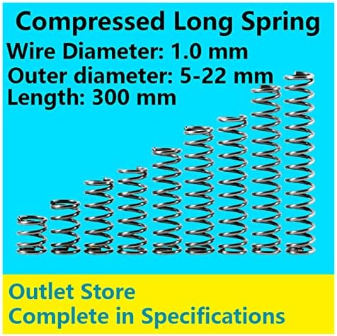 As molas de compressão são adequadas para a maioria dos reparos I Retorno compressão da mola diâmetro de mola longa de 1,0 mm, diâmetro externo 5-14 mm, comprimento 300mm Pressão Mola longa da mola longa