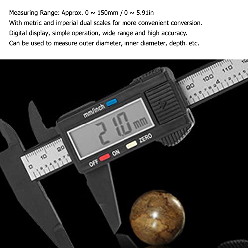 Walfront Electronic Vernier Paliper de 0 a 150 mm de escala dupla Micômetro digital 0,02mm preciso para teste de medição