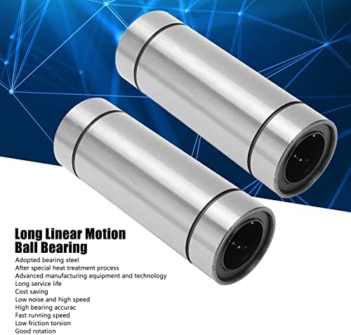 2pcs Long Linear Motion Ball rolando LM25LUU, ID 25mm, OD 40mm Cilindro de movimentação linear rolamento