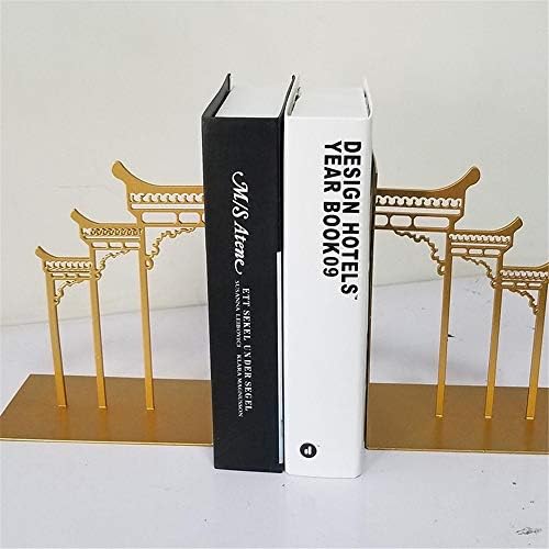 Teerwere Bookend UnderndEnds Decorative Metal Book Stopper Supports para prateleiras 1 par de