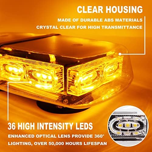 Foxcid New versão 12 LED sem fio teto de emergência Mini barra de luz com montagem magnética, para arado ou reboque de consumo de caminhão veículo