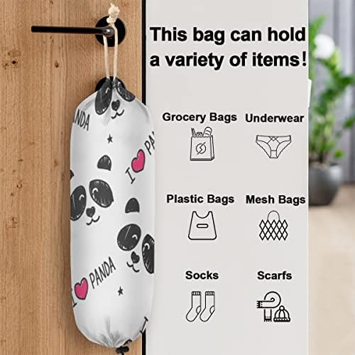 Plástico Saco de saco de plástico Adorável Panda Mount Mount Grocery Bag Organizer Distribuidor de armazenamento