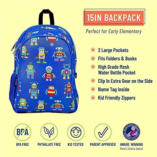 Wildkin 15 polegadas Backpack Backpack com lancheira