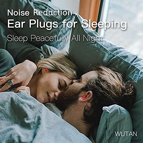 Plugues de orelha de Wutan para redução de ruído - confortável tampões para o sono de som de silicone reutilizável para sono, sensibilidade ao ruído ， voos - plugues de orelha para o ruído do sono cancelando 27,7db na frequência média de altura