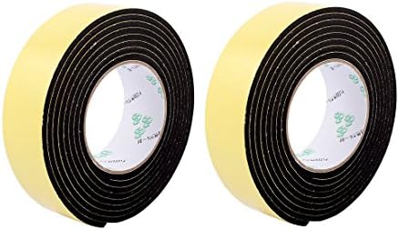 Aexit 2pcs Black Adhesive Tapes EVA 4cm de largura de 3 metros Comprimento de 4 mm de espessura de fita de
